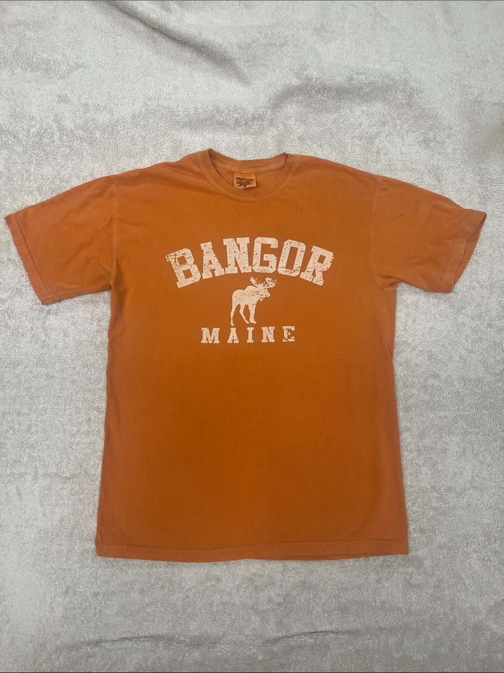 Comfort Colors Orange Bangor Maine Graphic Tee - Men’s Short Sleeve